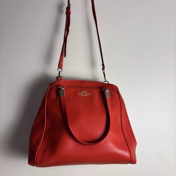 Coach Minetta Mini Cherry Red Triple Compartment Tote - Picture 3 of 11
